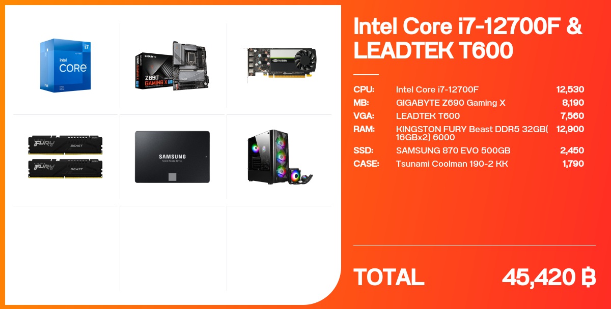 INTEL Core i7 12700F LEADTEK T600 จดสเปค Notebookspec