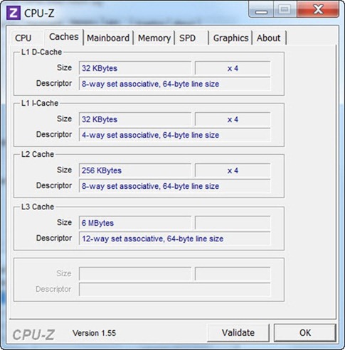 CPU-Z - Caches