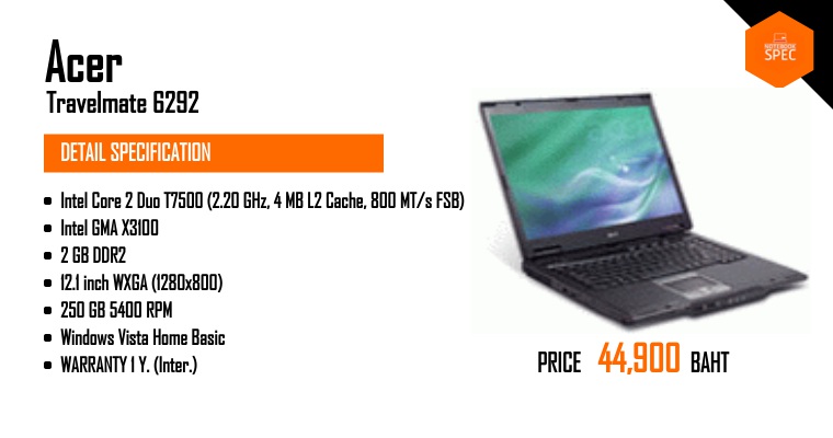 travelmate 6292 specs