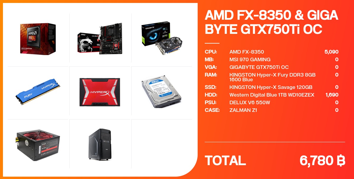AMD FX8350 & GIGABYTE GTX750Ti OC จัดสเปค Notebookspec