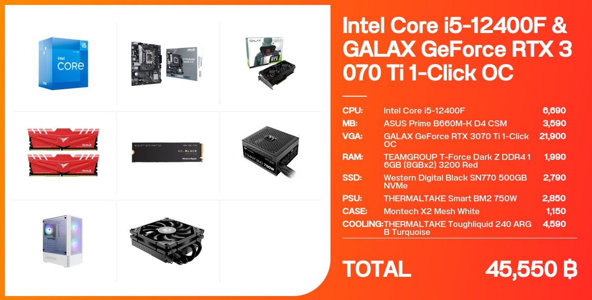 Intel Core i5-12400F & GALAX GeForce RTX 3070 Ti 1-Click OC - จัดสเปค ...