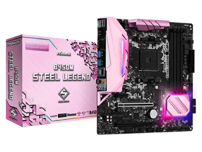 Плата asrock b450 steel legend. ASROCK b450 Steel Legend Pink Edition. ASROCK b450m Steel Legend. B450m Steel Legend Pink Edition. Am4 ASROCK b450m Steel Legend.