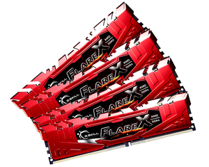 G.SKILL  FLARE X  DDR4 2400 32GB (8GBx4) Red
