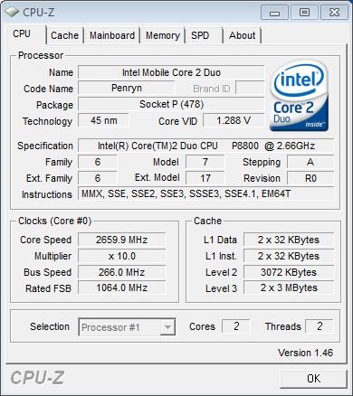 Y550_P8800 - CPU-Z