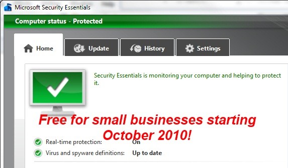 05-01 Microsoft Security Essentials ความปลอดภัยแจกฟรีสำหรับธุรกิจขนาดเล็ก