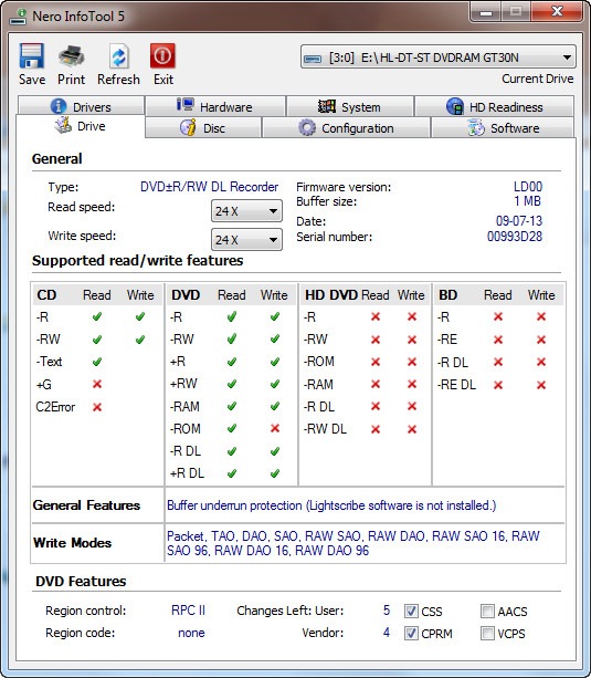 Nero InfoTool