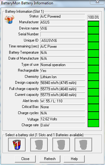n4g VX6 Battery Info