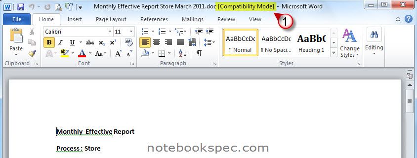 remove compatabity mode from a word for mac document
