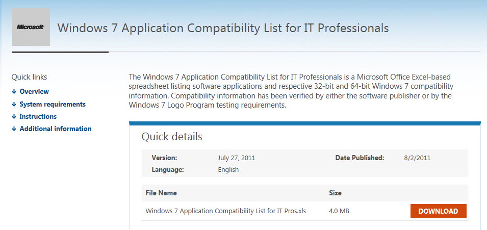 Compatibility list 01