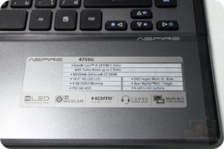 Acer Aspire 4755G 15