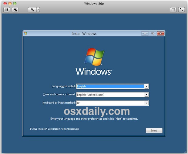 installing windows 8 vmware1