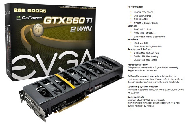 EVGA GeForce GTX 560 Ti 2Win_info