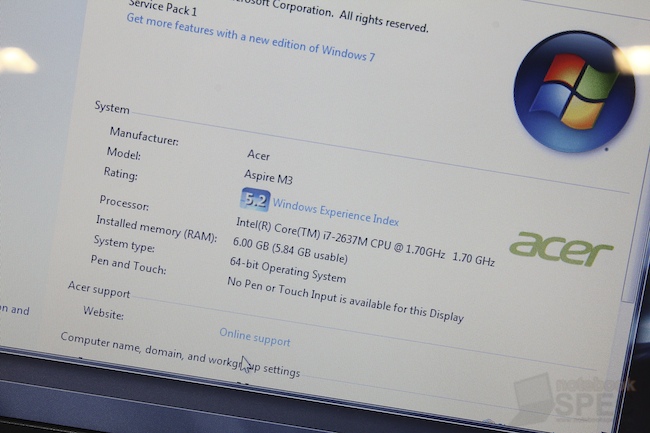 Preview Acer Aspire M3 Timeline Ultra 39