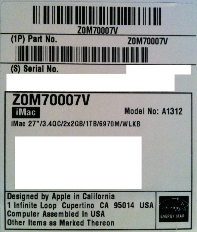 imac label