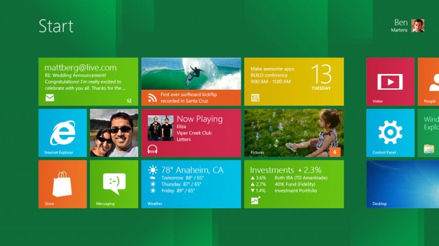 Windows Developer Preview A Start Screen Web