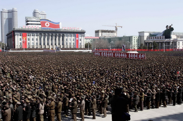 human pixels of north korea