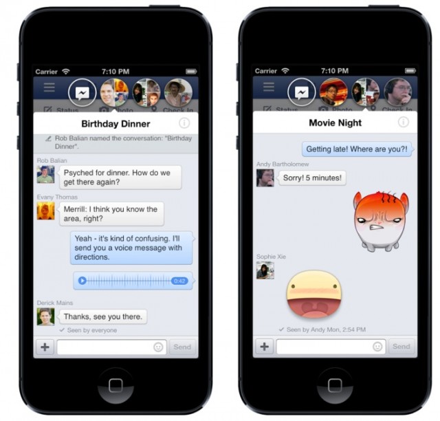 Facebook stickers messages WEB