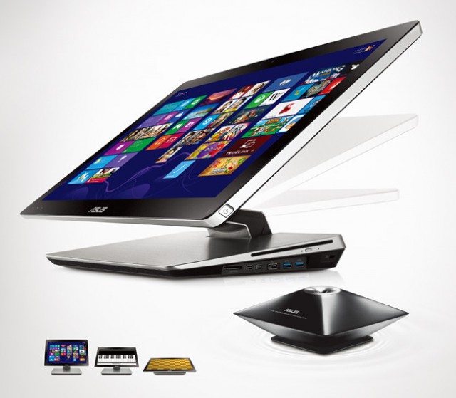 ASUS ET2301 Fold Flat All in One PC at any angle for comfortable 10 point touch control with Windows 8