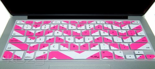 kuzy pink chevron zig zag keyboard cover for macbook pro 13 15 17 aluminum unibody fits macbook with or wout retina display imac and macbook air 13 silicone skin pink 11728 500