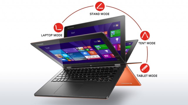 lenovo laptop convertible yoga 2 11 inch orange front modes 1