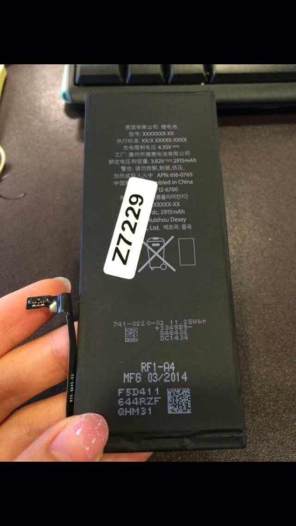 5.5 Inch iPhone 6 Battery Reveals 2915 mAh 600