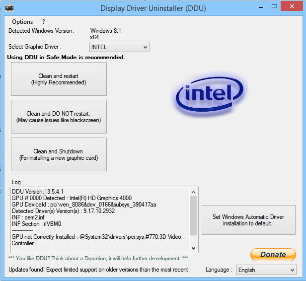 download the new version Display Driver Uninstaller 18.0.6.6