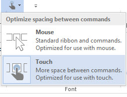 MS Office Touch mode 3th