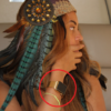 Beyonce wearing her Apple Watch Edition smartwatch with a special gold band