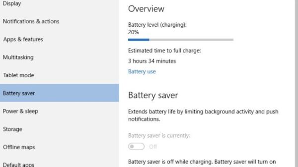 how to turn battery saver off