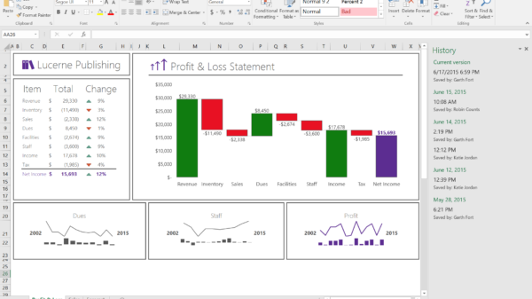 Version history improvements in Excel 2016