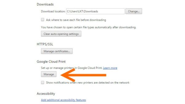 HP Google Cloud Print Setting 1