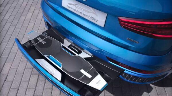 Audi has electric longboard hidden in cars bumper 600 01