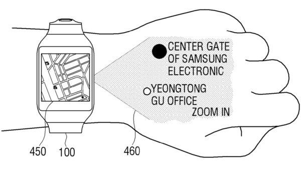 samsung smartwatch projector patent 600