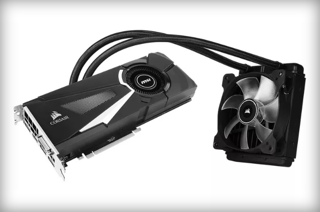 MSI GeForce GTX 1080 with Corsair liquid cooling 600