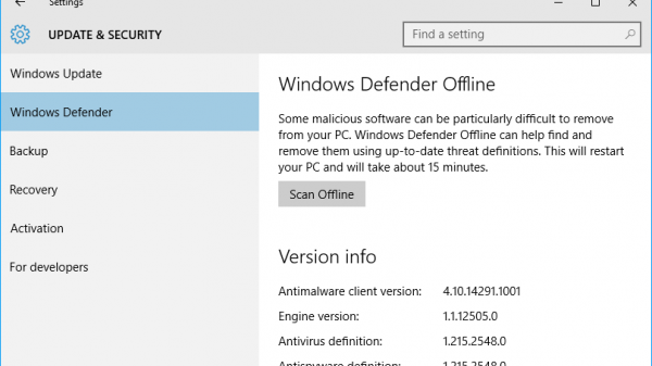 Windows 10 Update Defender 1