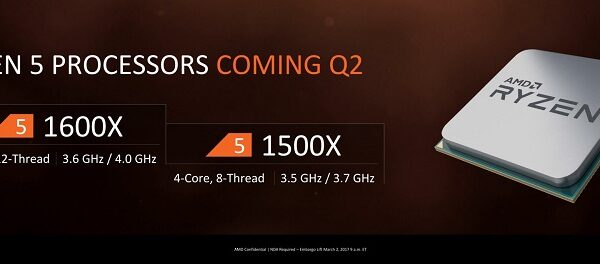 AMD Ryzen 5 1600X and Ryzen 5 1500X