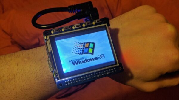 This smart watch is actually a Raspberry Pi computer running Windows 98 600 01