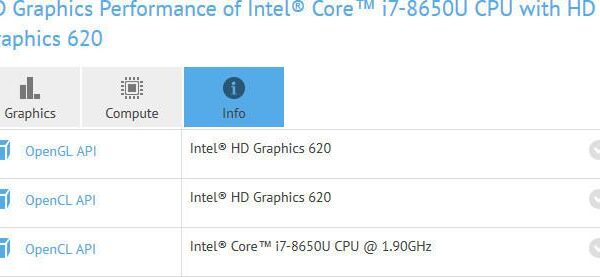 core i7 8650U spotted on GFXBench