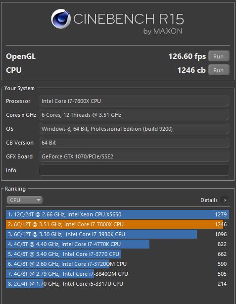 i7 7800X Cinebenzh R15
