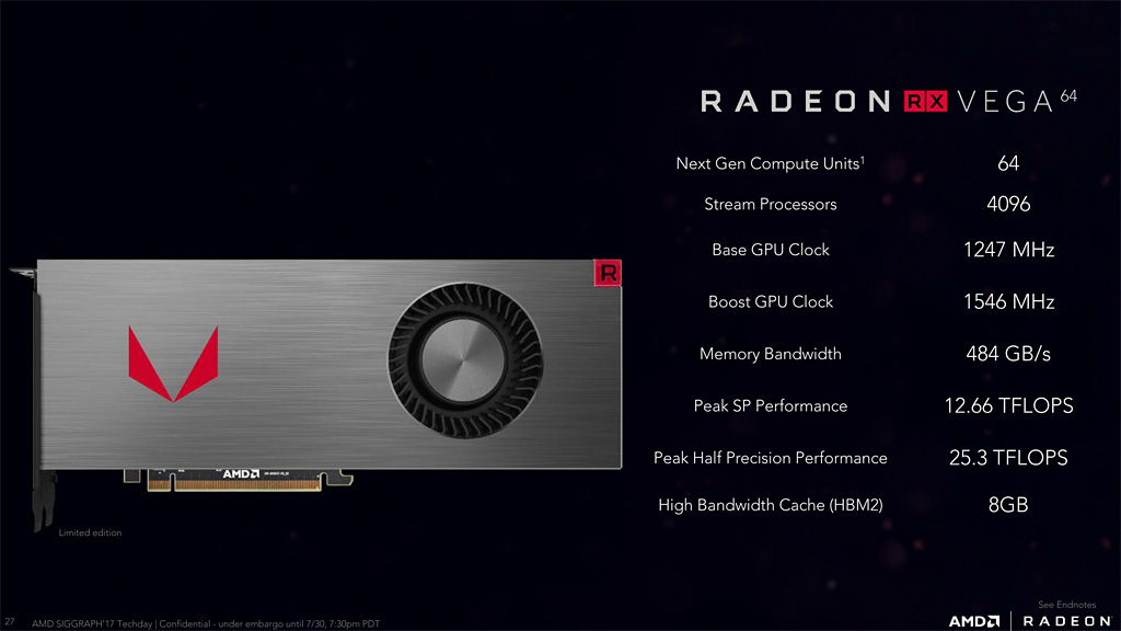 AMD Radeon RX Vega 64 Specifications