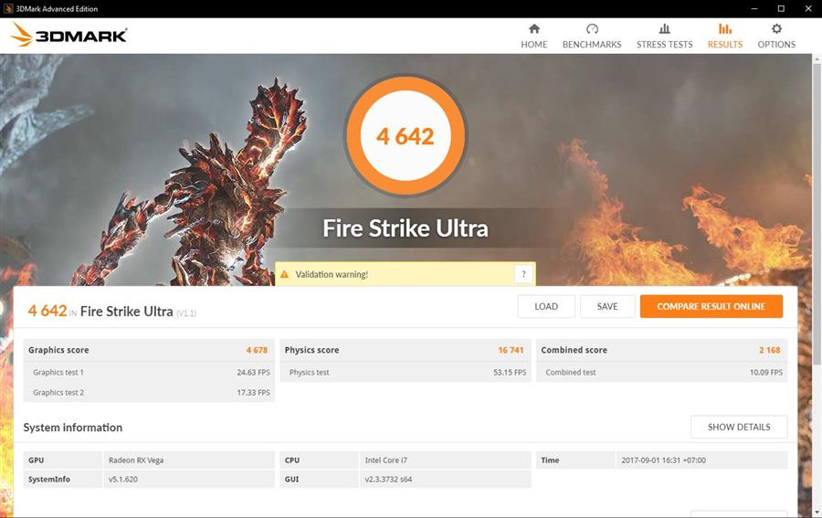 VEGA 56 3d mark fire strike ultra Custom