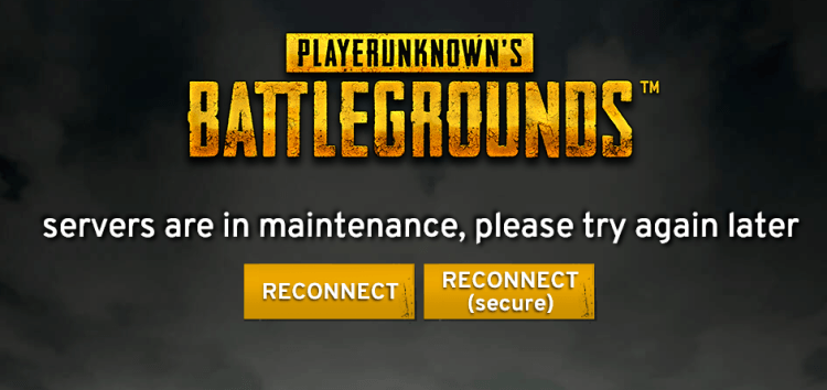 PUBG servers are in maintenance please try again later