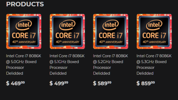 Intel Core i7 8086K Silicon Lottery