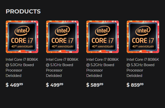 Intel Core i7 8086K Silicon Lottery