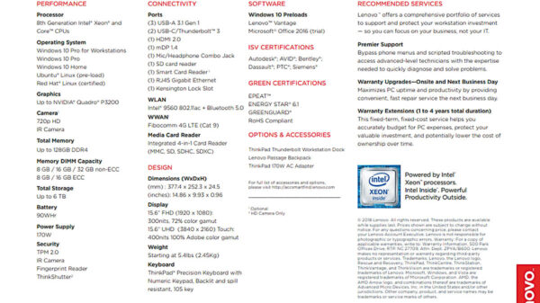 Lenovo ThinkPad P52 5