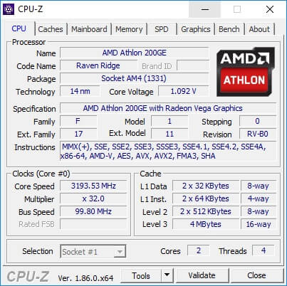 AMD Athlon 200GE 1