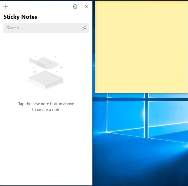 sticky note windows 10 widget