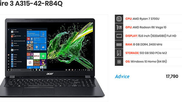 Acer Aspire 3 A315 42 R84Q