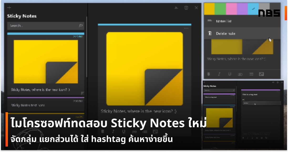 widget sticky note cho Windows 10
