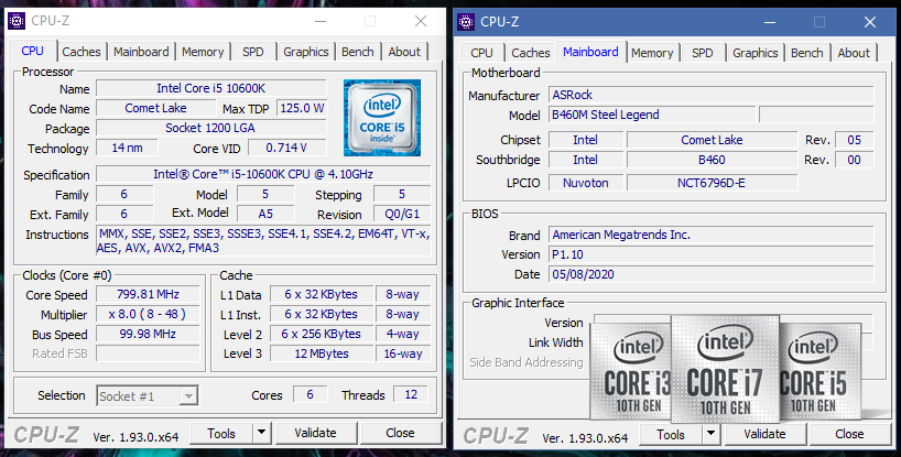 CPU z MB 1